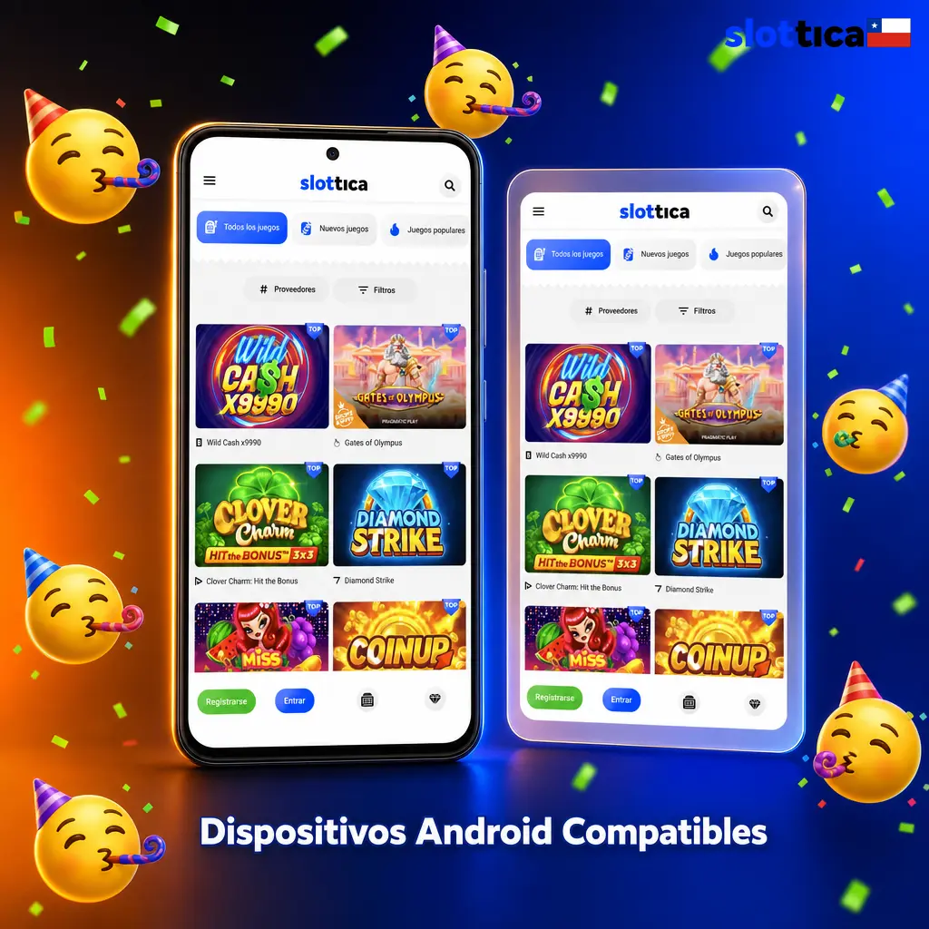 Dispositivos Android compatibles con la app de Slottica en Chile: Samsung, Xiaomi, Motorola, Huawei, OPPO y más