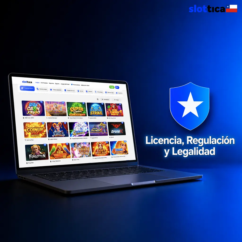 Licencia de juego Slottica bajo regulación de Curazao N.º 5536/JAZ con protección de datos y juego justo