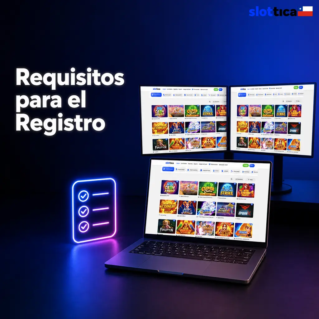 Requisitos de registro en Slottica Chile: edad mínima, cuenta única y datos verídicos para jugadores