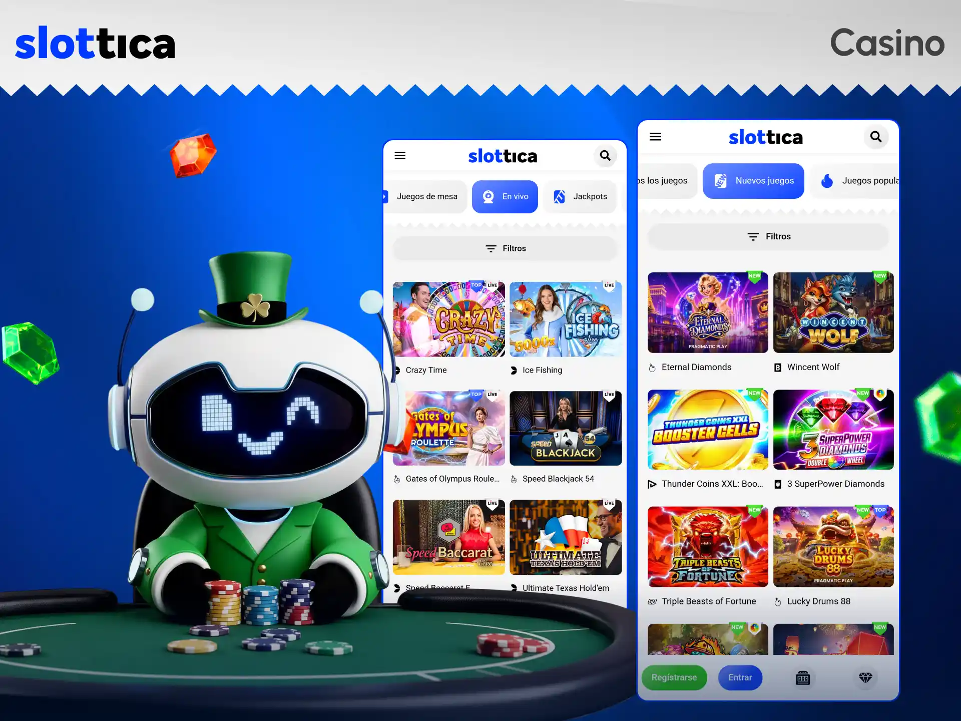 Juega a las mejores tragamonedas móviles descargando la app Slottica.