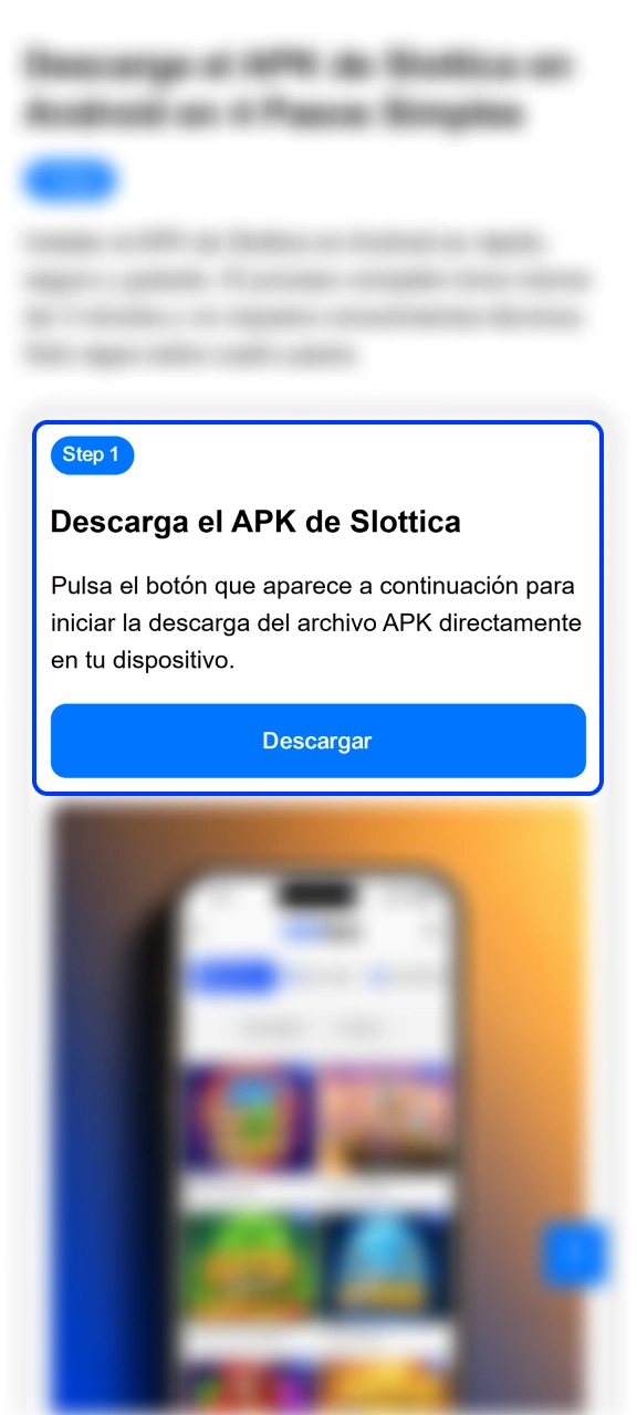 Baja el archivo APK oficial para tu dispositivo Android desde Slottica.