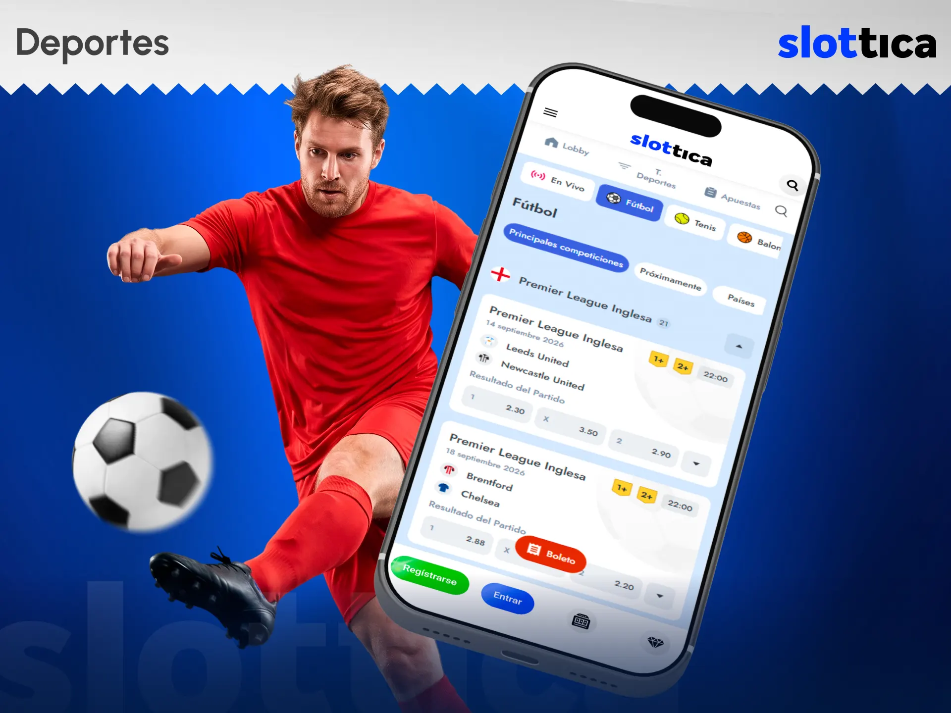 Apuesta en tus eventos deportivos favoritos con la aplicación Slottica.