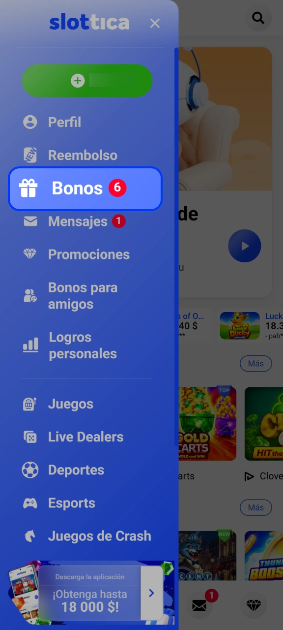 Reclama tu recompensa en la sección de promociones de Slottica.