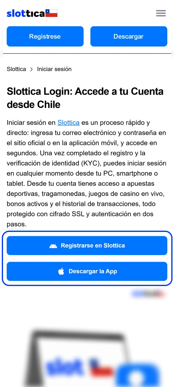 Consigue la aplicación móvil oficial en tu teléfono desde Slottica.