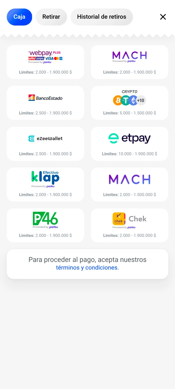 Deposita fondos en tu cuenta para empezar a jugar en Slottica.
