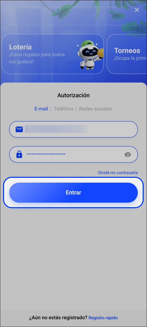 Confirma tus datos para acceder de forma segura a Slottica.