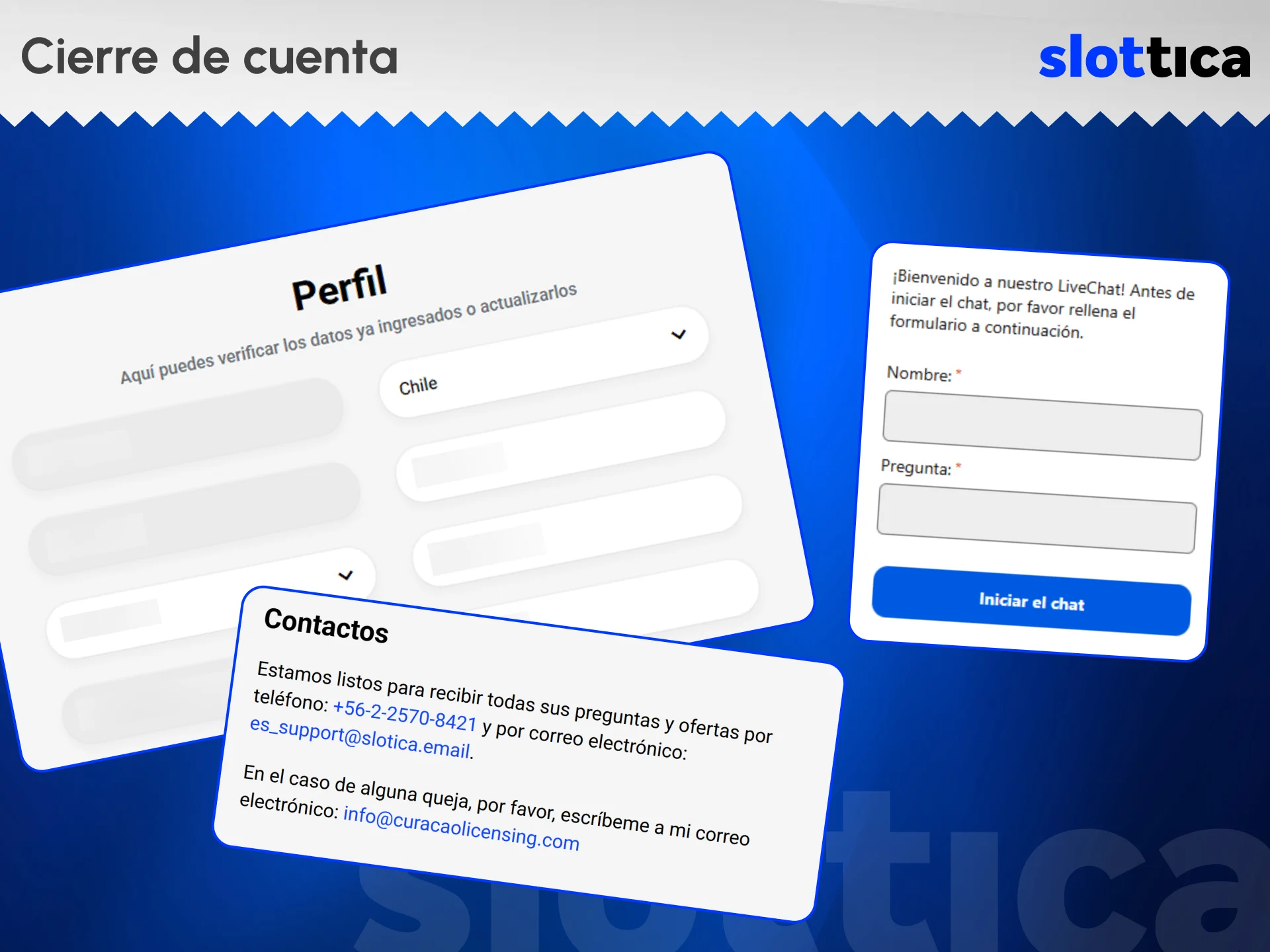 Solicita el cierre definitivo o autoexclusión de tu usuario en Slottica.
