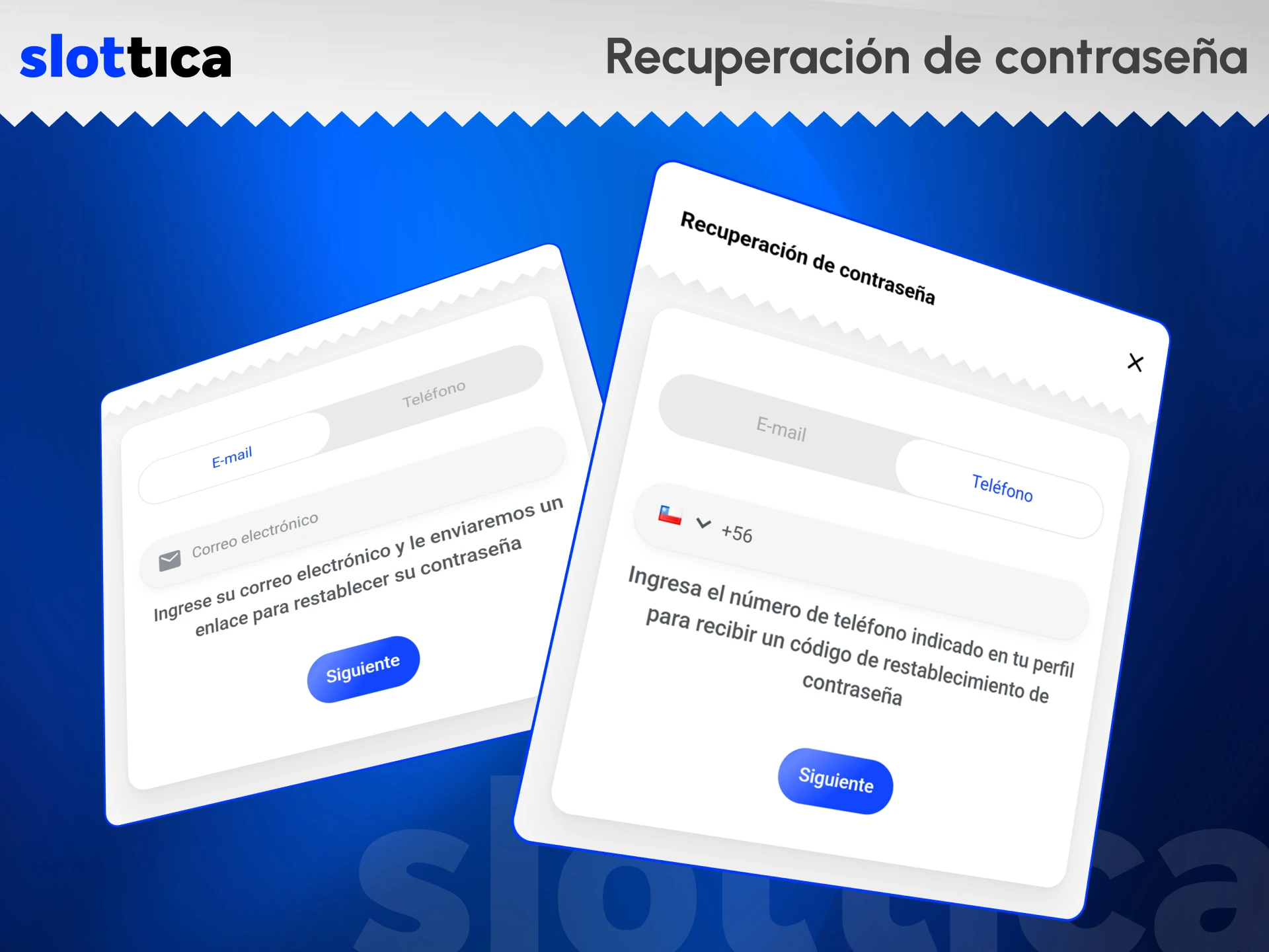 Restablece tu clave secreta de acceso al perfil de usuario en Slottica.